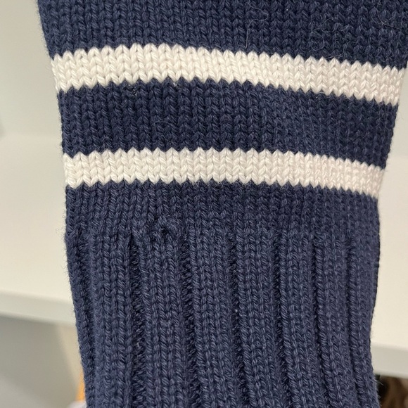 J crew Cotton turtleneck knit sweater in navy ivory stripe NEW size XS - Picture 11 of 11